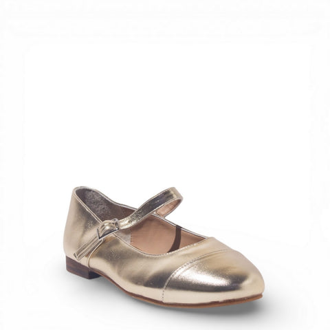 Women Gold Leather Ballerina #4895