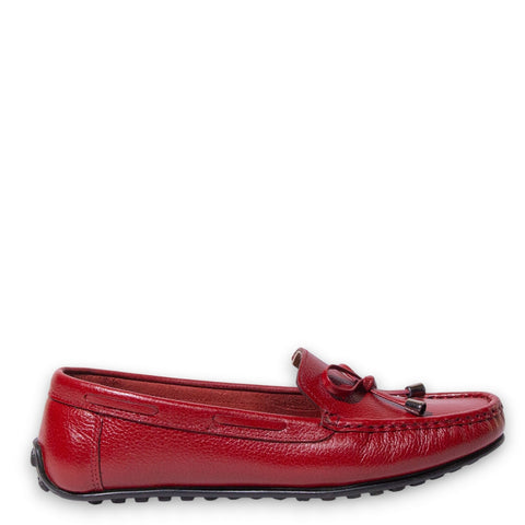 Women Maroon Vernis Leather Espadrilles #4900