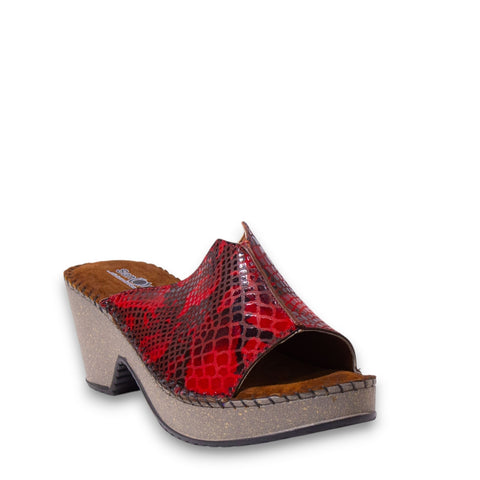 Women Maroon Leather Wedges #4920