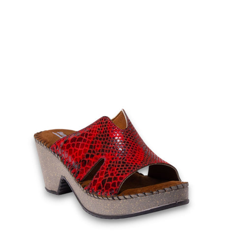 Women Maroon Leather Wedges #4939