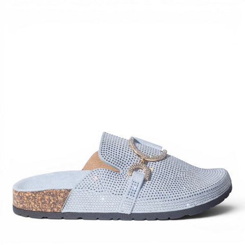 Europeon Union Women Light Blue Glitter Slipper #4943