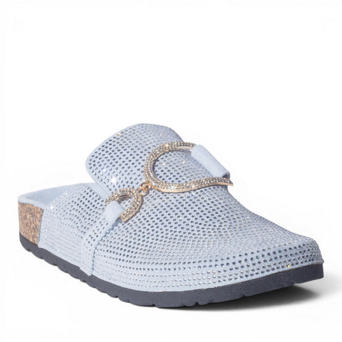 Europeon Union Women Light Blue Glitter Slipper #4943