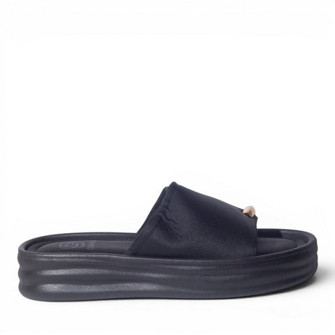 Europeon Union Women Black Cloth Slipper #4945