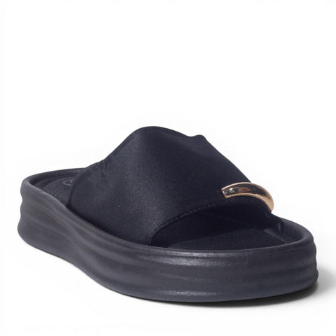 Europeon Union Women Black Cloth Slipper #4945