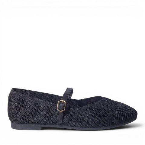 Europeon Union Women Black Cloth Ballerina #4947