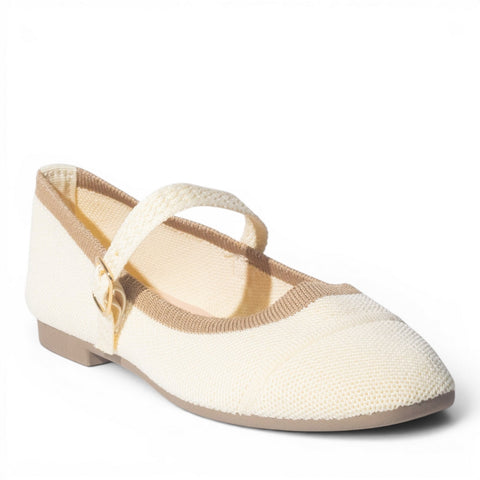 Europeon Union Women Beige Cloth Ballerina #4952