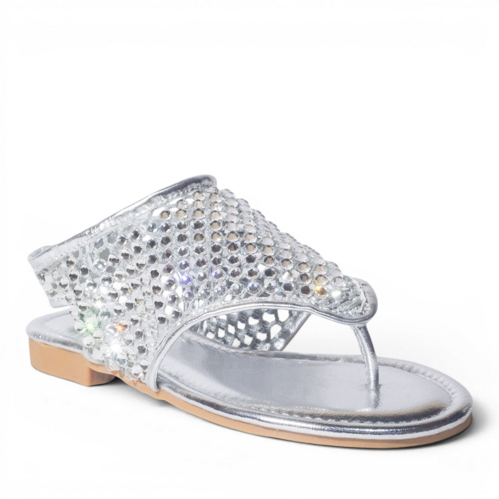Europeon Union Women Silver Cloth Sandal #4954