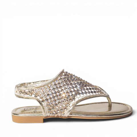 Europeon Union Women Gold Cloth Sandal #4956