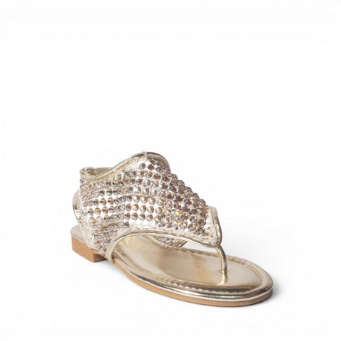 Europeon Union Women Gold Cloth Sandal #4956