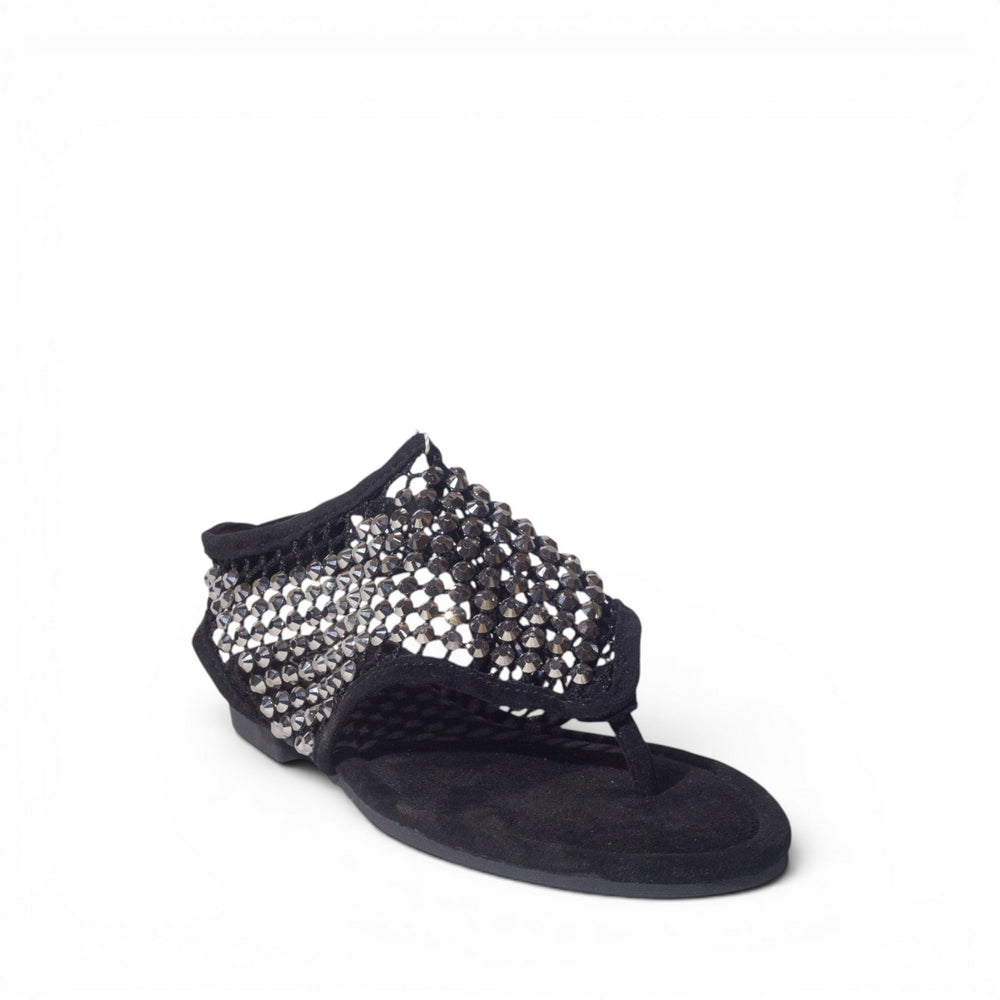 Europeon Union Women Black Cloth Sandal #4957