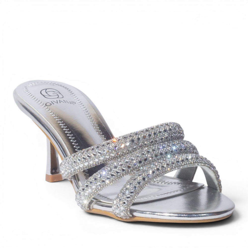 Europeon Union Women Silver Cloth Heels #4960