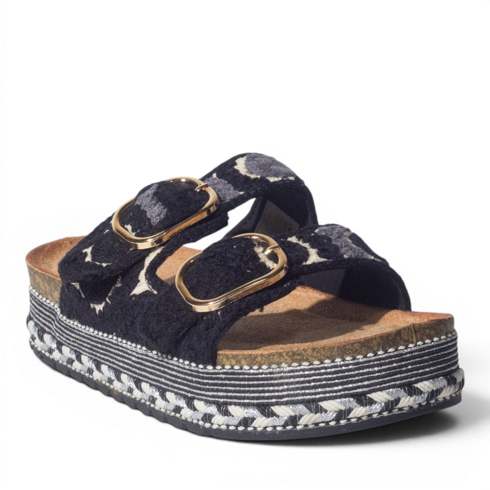 Europeon Union Women Black Cloth Slipper #4963