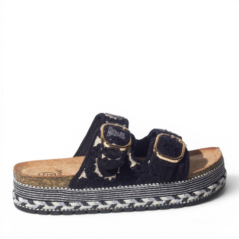 Europeon Union Women Black Cloth Slipper #4963