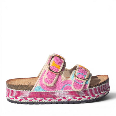 Europeon Union Women Fuchia Cloth Slipper #4964