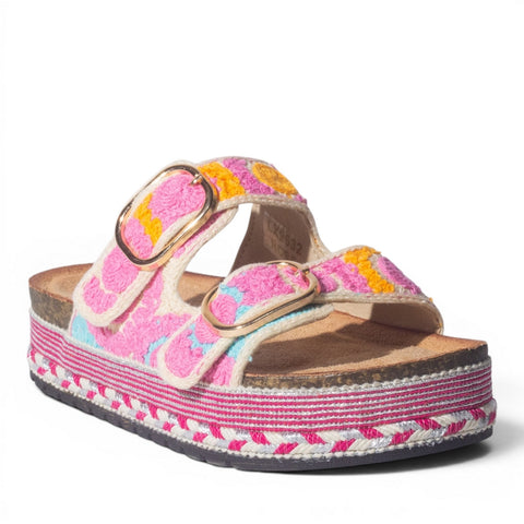 Europeon Union Women Fuchia Cloth Slipper #4964