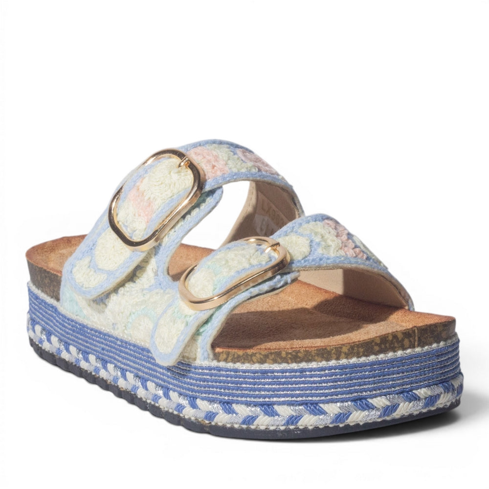 Europeon Union Women Light Blue Cloth Slipper #4965