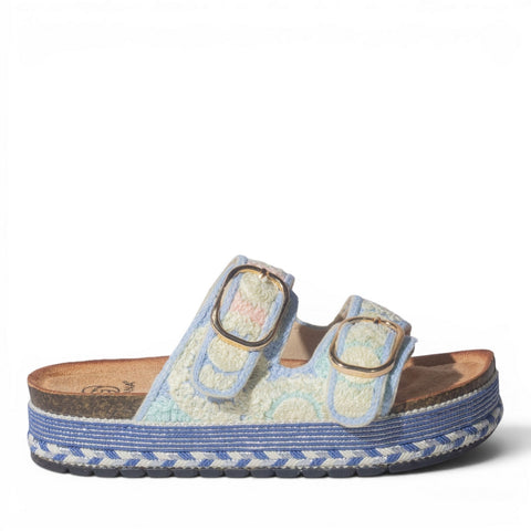 Europeon Union Women Light Blue Cloth Slipper #4965