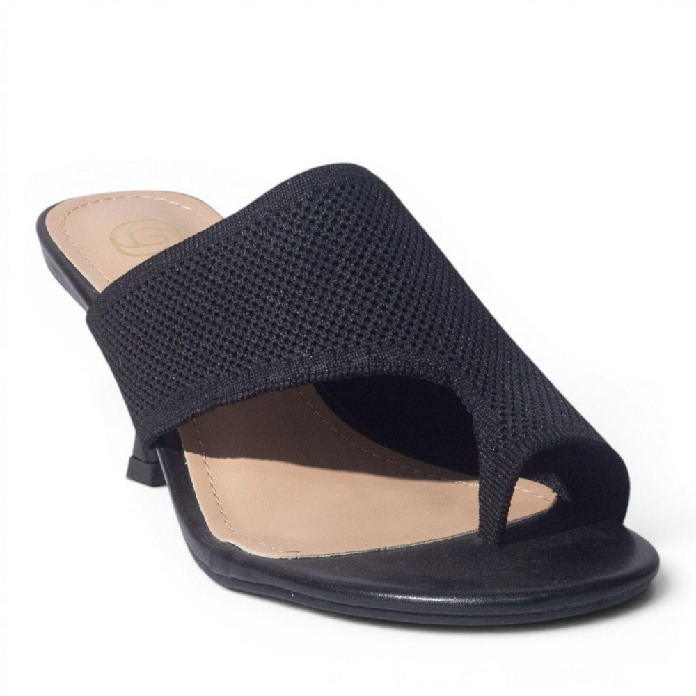 Europeon Union Women Black Cloth Wedges #4972