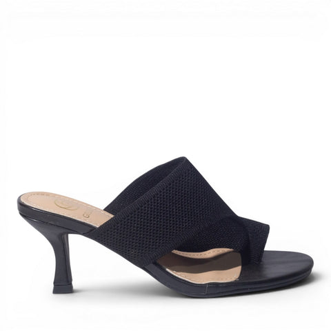 Europeon Union Women Black Cloth Wedges #4972