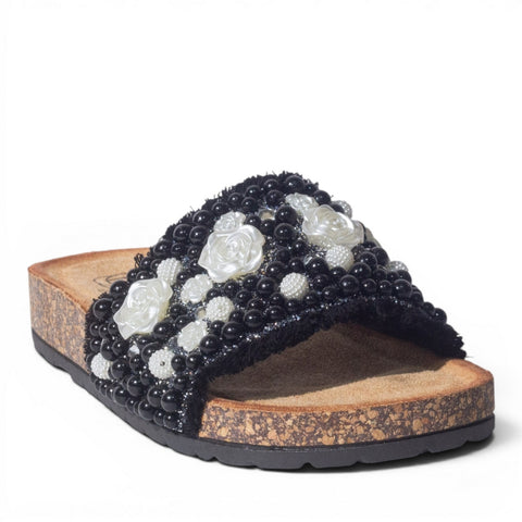 Europeon Union Women Black Cloth Slipper #4981