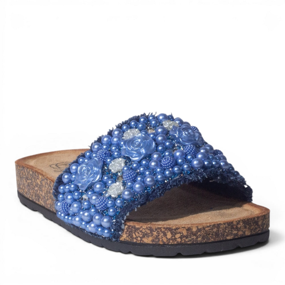 Europeon Union Women Blue Cloth Slipper #4983