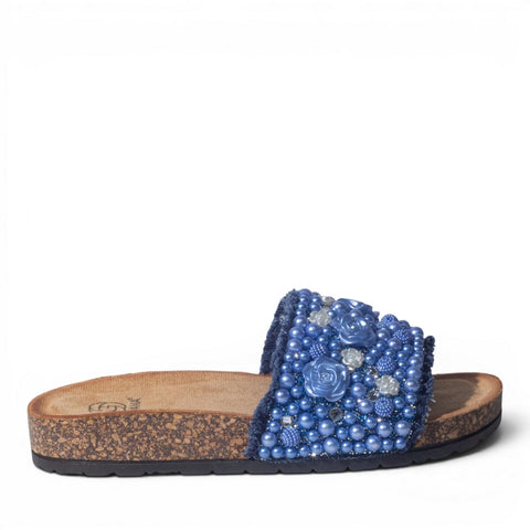 Europeon Union Women Blue Cloth Slipper #4983