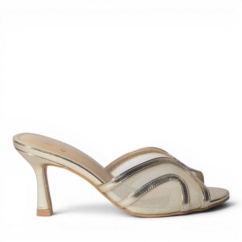Europeon Union Women Gold Leather Heels #4991