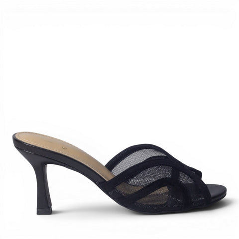 Europeon Union Women Black Leather Heels #4992