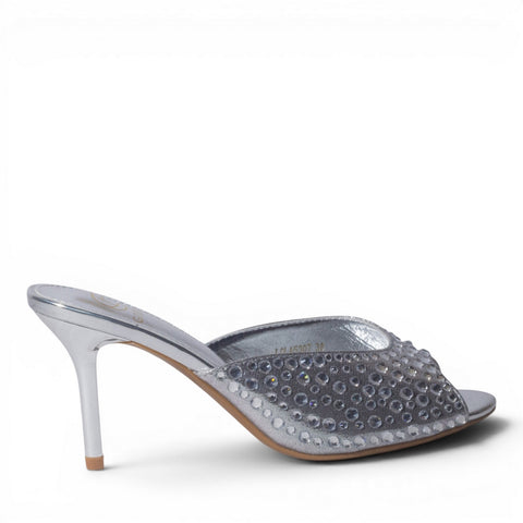 Europeon Union Women Silver Glitter Heels #4993