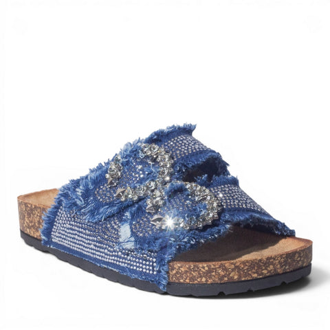 Europeon Union Women Navy Glitter Slipper #4996