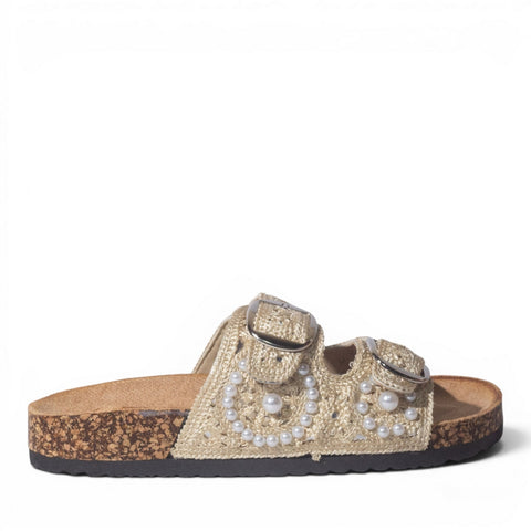 Europeon Union Women Beige Cloth Slipper #5002