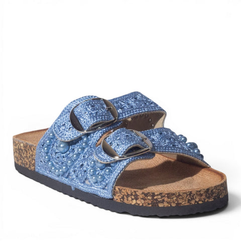 Europeon Union Women Blue Cloth Slipper #5003