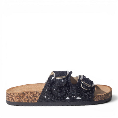Europeon Union Women Black Cloth Slipper #5005