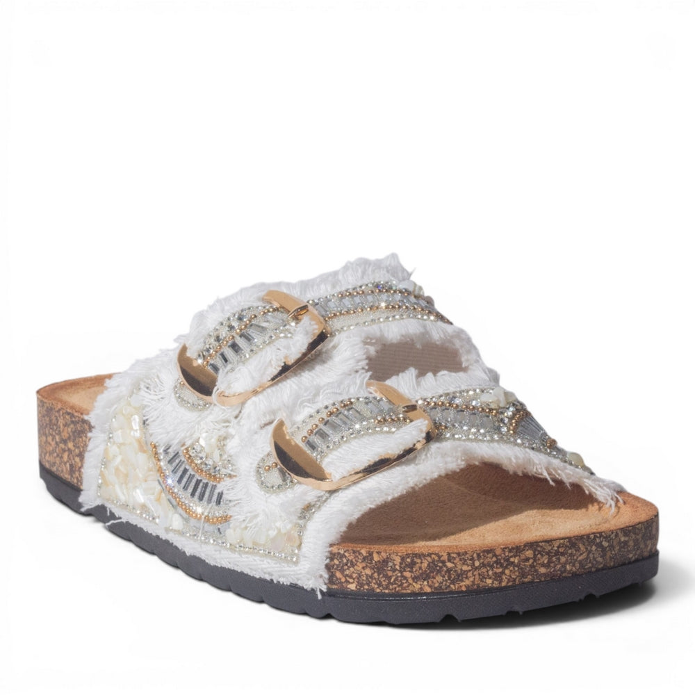 Europeon Union Women White Cloth Slipper #5006