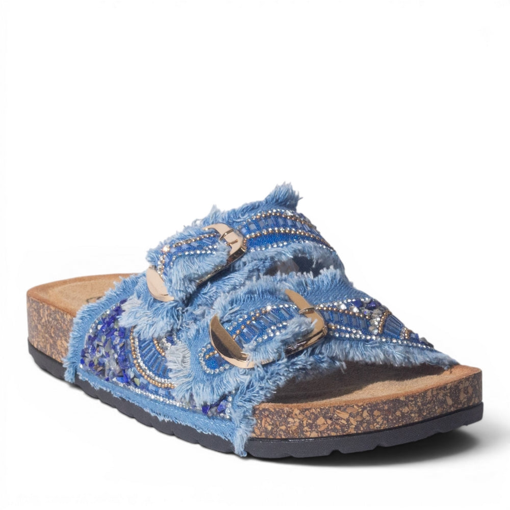 Europeon Union Women Blue Cloth Slipper #5007