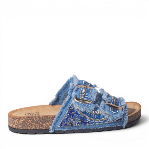 Europeon Union Women Blue Cloth Slipper #5007
