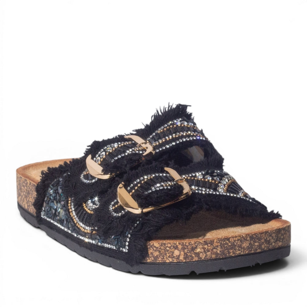 Europeon Union Women Black Cloth Slipper #5008