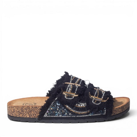 Europeon Union Women Black Cloth Slipper #5008