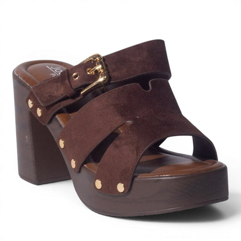 Europeon Union Women Brown Chamois Wedges #5016