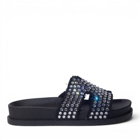Europeon Union Women Black Cloth Slipper #5028