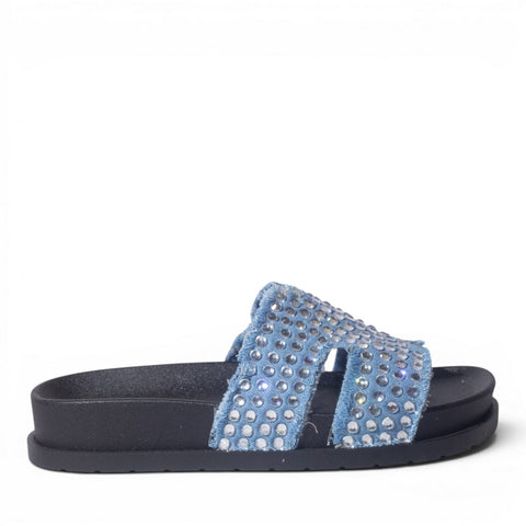 Europeon Union Women Blue Cloth Slipper #5029