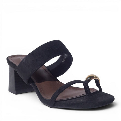 Europeon Union Women Black Chamois Wedges #5032