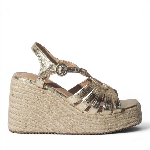 Europeon Union Women Gold Leather Sandal #5040