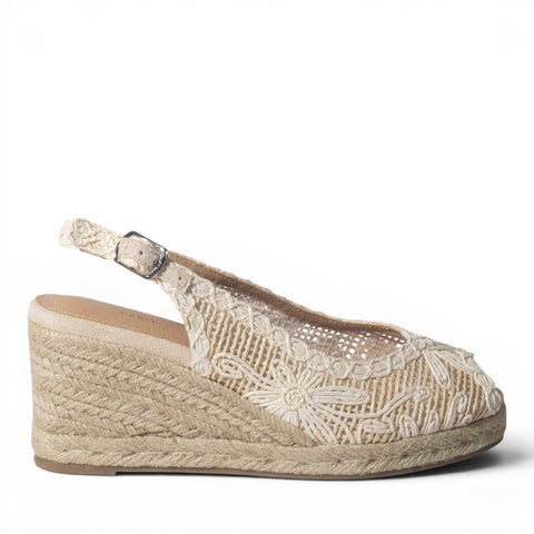 Europeon Union Women Beige Wicker Wedges #5042