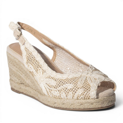 Europeon Union Women Beige Wicker Wedges #5042
