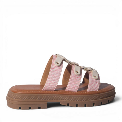 Europeon Union Women Pink Cloth Wedges #5045