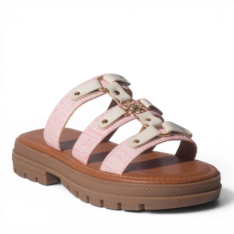 Europeon Union Women Pink Cloth Wedges #5045