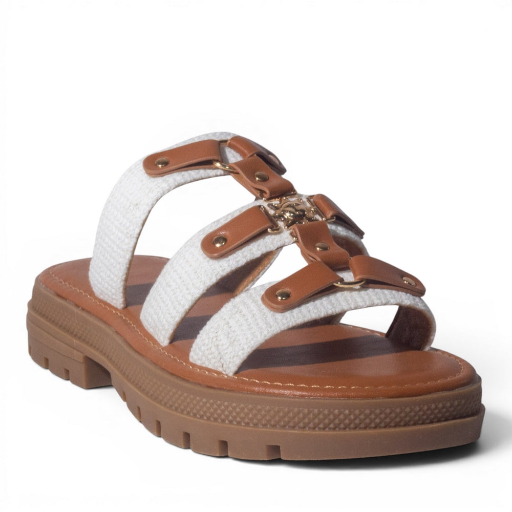 Europeon Union Women White Cloth Wedges #5047