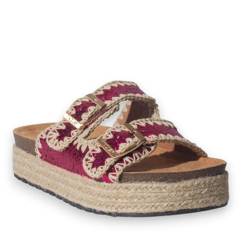 Europeon Union Women Fuchia Glitter Slipper #5054