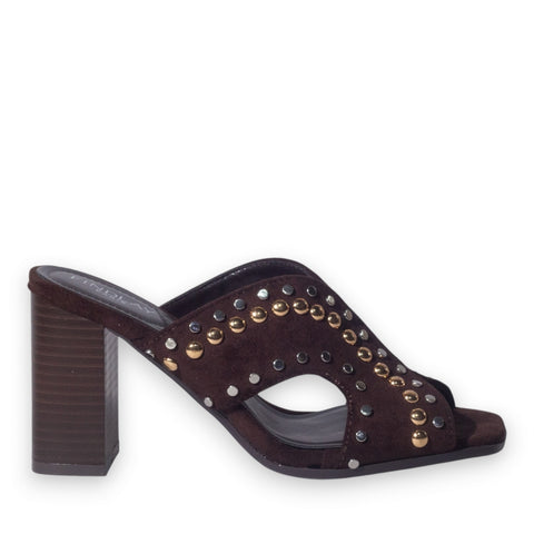 Europeon Union Women Brown Chamois Heels #5057